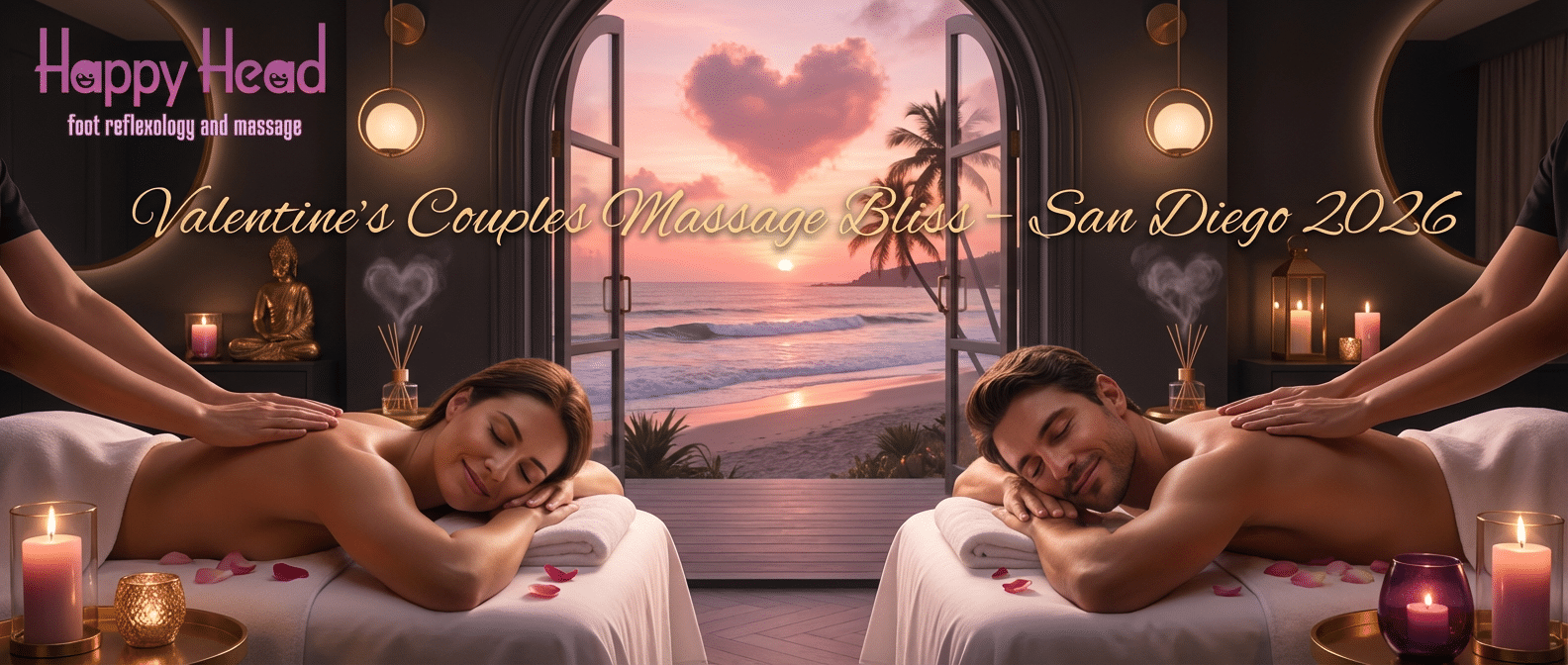 Couples massage in San Diego at Happy Head Massage — two people relaxing side by side
