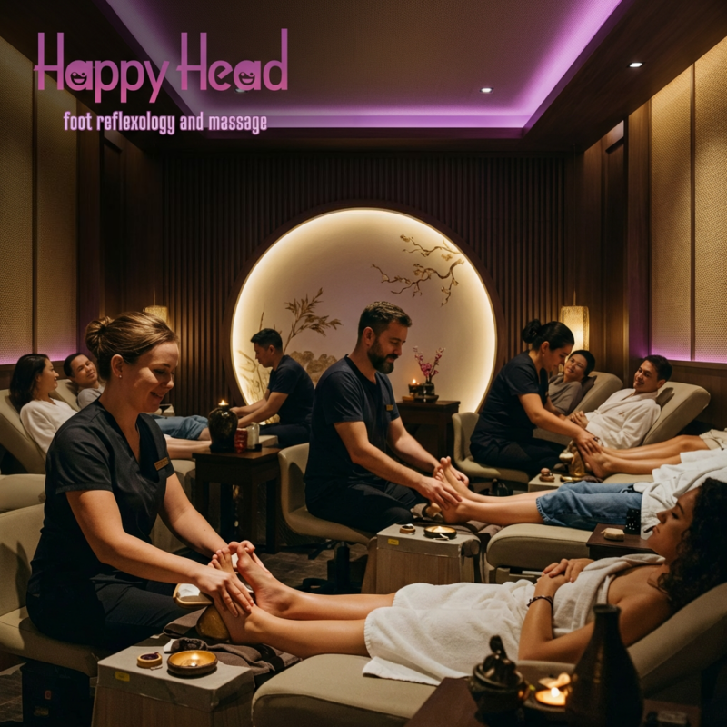 Group massage session at Happy Head Massage San Diego for parties and events