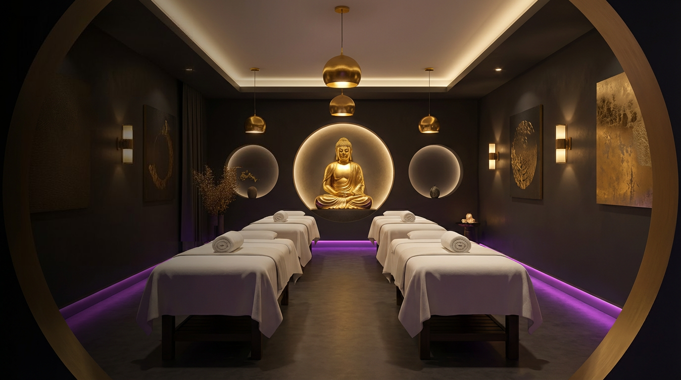 massage prices San Diego - Happy Head Massage spa interior with comfortable massage beds and relaxing ambiance