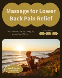Massage for lower back pain in San Diego — outdoor active recovery scene