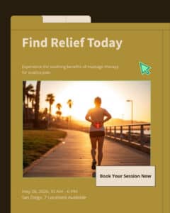 Massage for sciatica in San Diego — outdoor recovery and mobility relief at Happy Head Massage