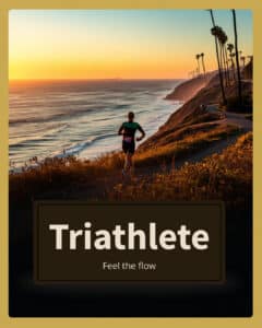 Massage for triathletes in San Diego - athlete training along coastal trail at sunrise