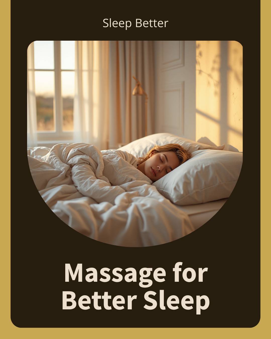 Massage for better sleep in San Diego — person resting peacefully in a sunlit bedroom