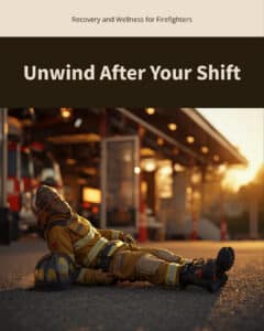 Massage for firefighters in San Diego — firefighter turnout gear at golden hour outside a fire station
