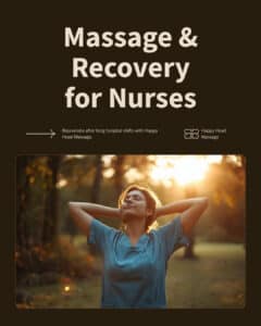 Nurse in scrubs relaxing at golden hour — massage for nurses in San Diego at Happy Head Massage