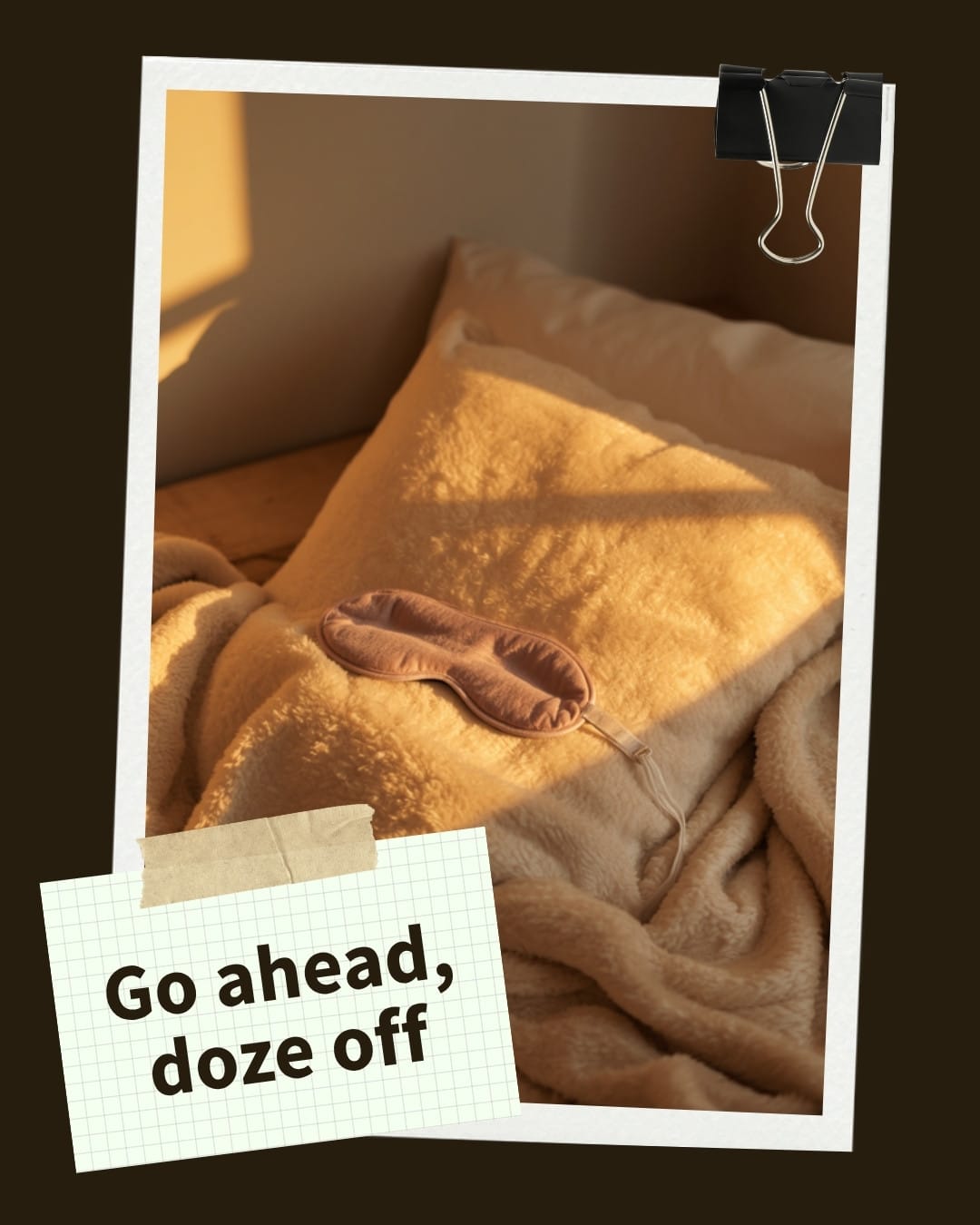 Cozy blanket and soft pillow in warm golden light — is it OK to fall asleep during a massage