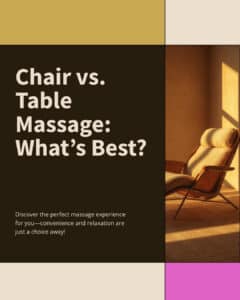 Comfortable reclining lounge chair in warm golden light — chair massage vs table massage guide
