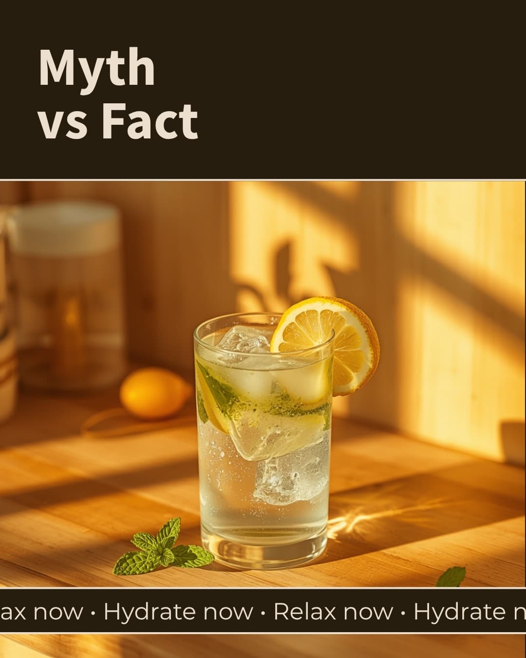 Glass of water with lemon and mint in warm light — the massage releases toxins myth, explained honestly