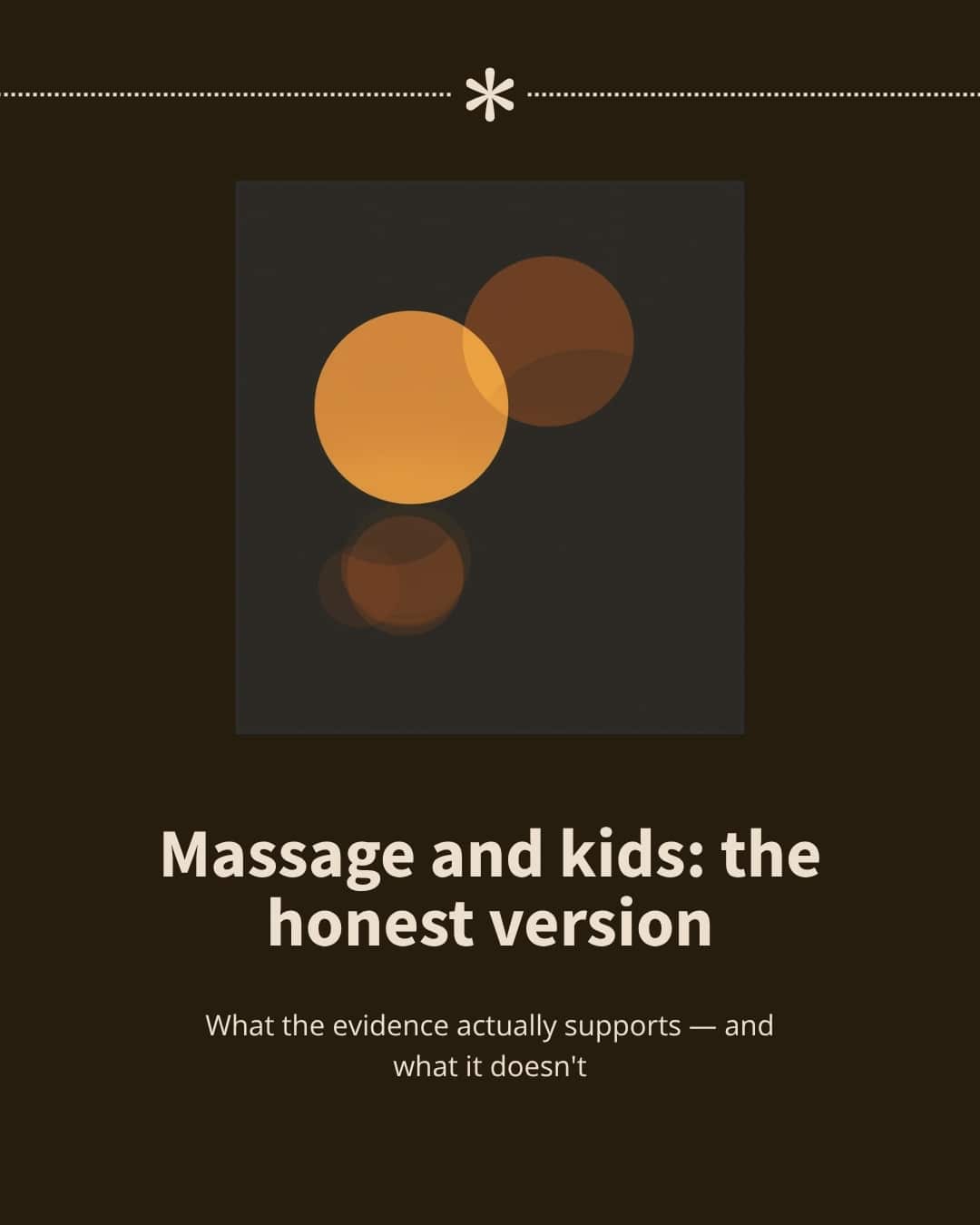 Soft overlapping amber circles on a dark background, illustrating calm and rest for children