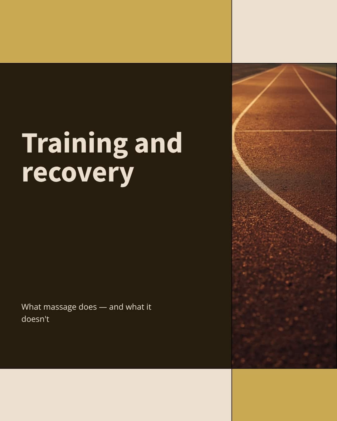 Empty running track lanes at golden hour, illustrating training and recovery