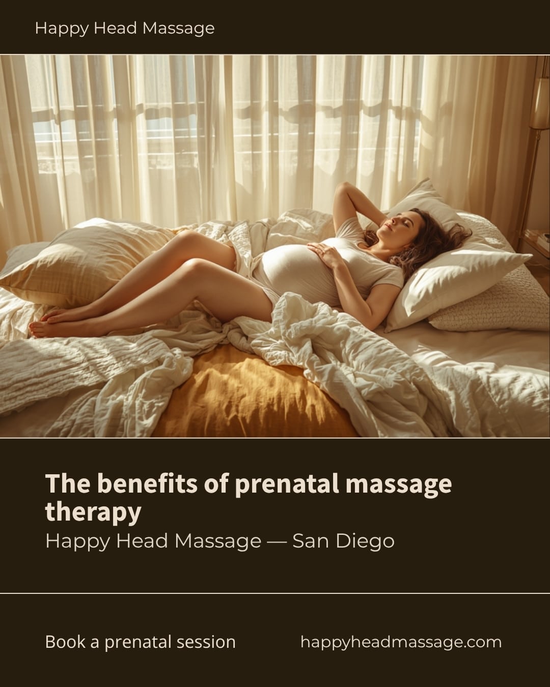 Expectant mother resting on her side on pillows, illustrating the benefits of prenatal massage therapy